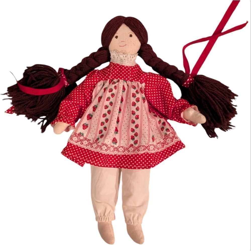Vintage handmade strawberry girl doll‎